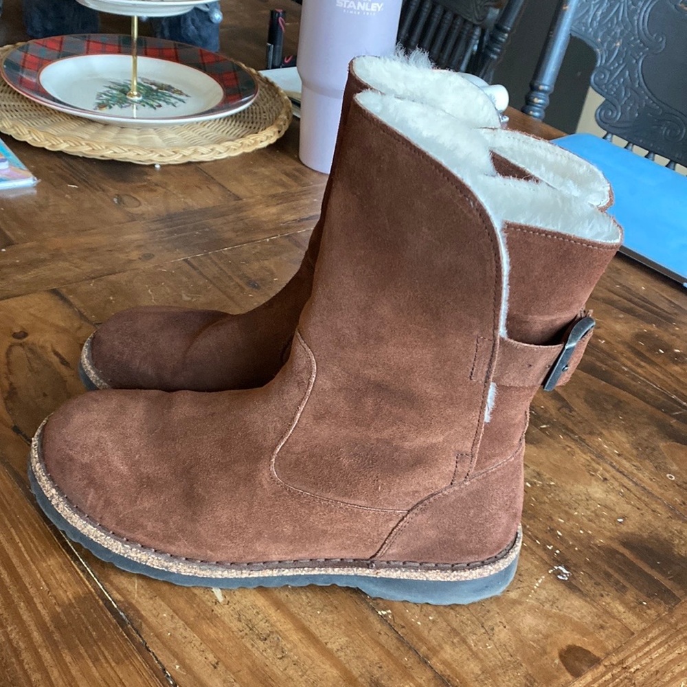 Birkenstock 39 Uppsala Shearling Boot Like New Suede Winter